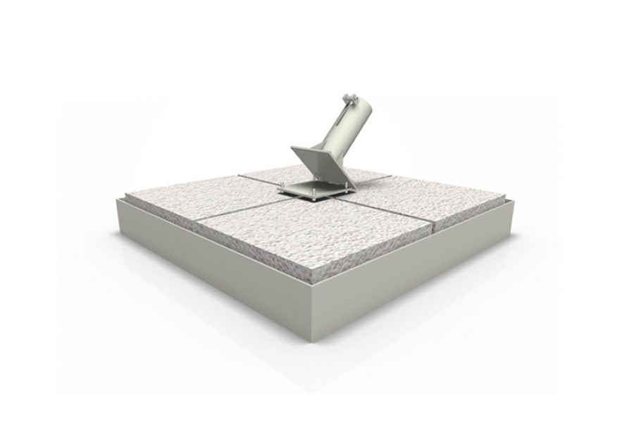 Iron base with pebble tiles