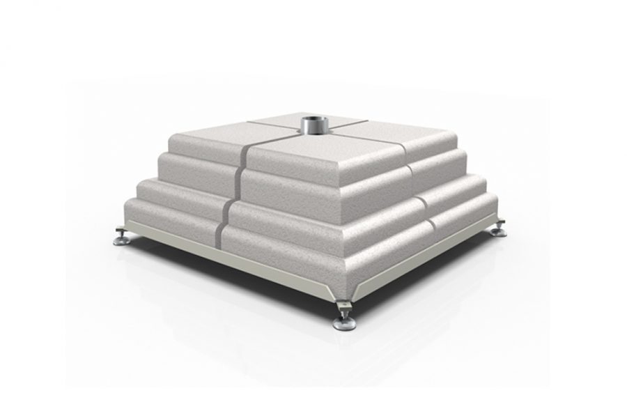 Iron base with 8 concrete weights set